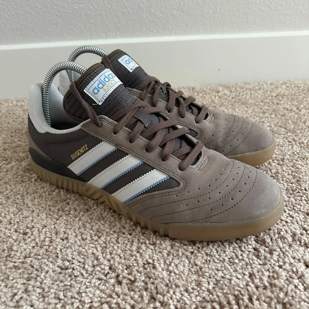Adidas Busenitz Skate Shoes Mens Size 9.5 Brown Grey Suede Gum Sole Sneaker